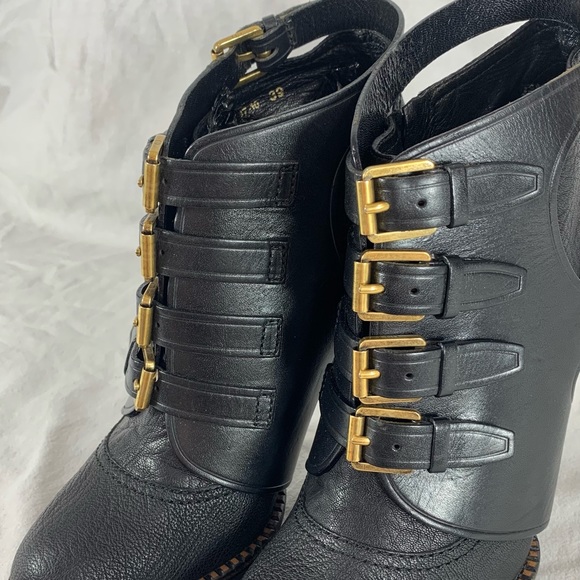 CHRISTIAN DIOR Black Leather Women's Booties - Picture 7 of 14